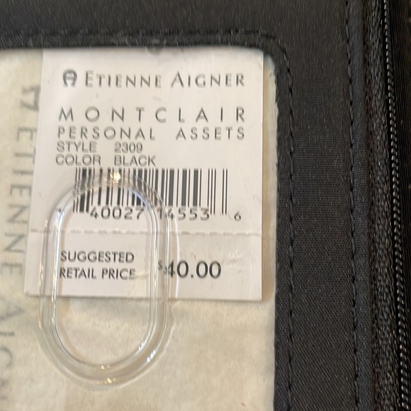 NWT Etienne Aigner - Black Fabric Trifold Snap Closure Wallet - Picture 5 of 9